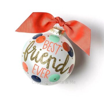 Best Friends Ever Glass Ornament - SBREL-BST-FR - Santa & Me