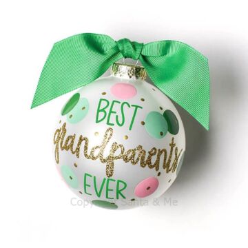 Best Grandparents Ever Glass Ornament - SBREL-BST-GP - Santa & Me