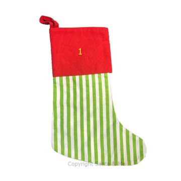 Stripe - Embroidered Stocking - STGRN - Santa & Me
