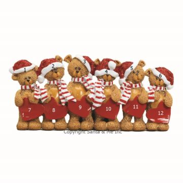 Stocking Cap Bears /6 (Table Decoration)