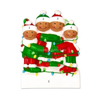 Family Tangled In Lights / 4 (Ethnic)