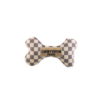 Small Checker Chewy Vuiton Bone Toy (Pets)
