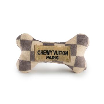 Large - Checker Chewy Vuiton Bone Toy (Pets)