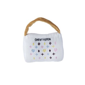 Large - White Chewy Vuiton Handbag Toy (Pets)