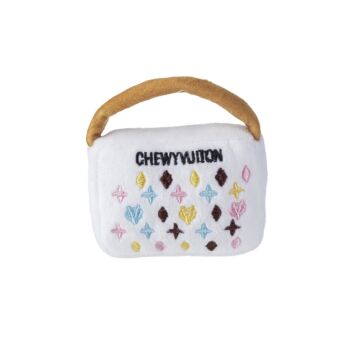 Small - White Chewy Vuiton Handbag Toy (Pets)