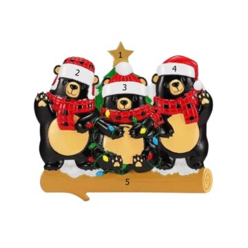 Bears With Scarf & Hat Family / 3