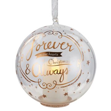 Small Defect: Forever in Our Hearts - Candle in a Glass Ball Ornament