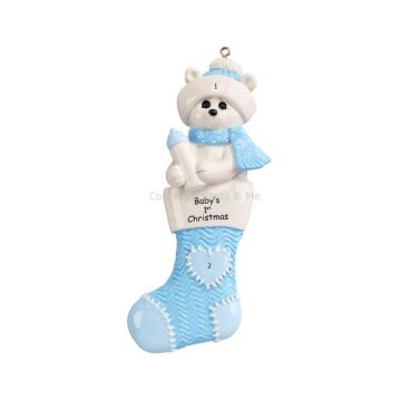 Baby Polar Bear Stocking / Blue