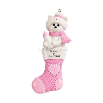 Baby Polar Bear Stocking / Pink