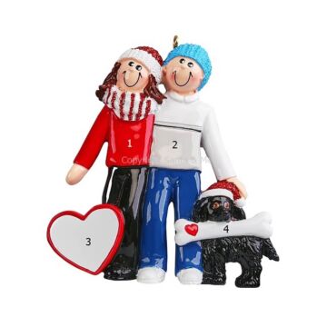 Couple With Black Dog