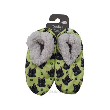 Black Cat Fawn Slippers Comfies