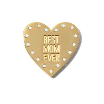 18kt Gold Plating Locket Note Gem Heart - Best Mom