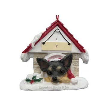 Chihuahua Tan And Black /Doghouse with Magnet