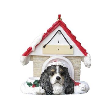 King Charles Cavalier Tricolor /Doghouse with Magnet