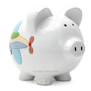 Large Airplane Piggy Bank