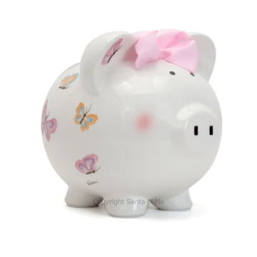 Large Petite Papillon Piggy Bank
