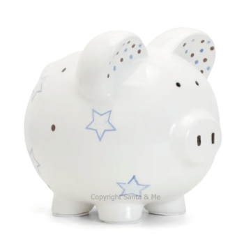 Large Blue Paper Star Piggy Bank