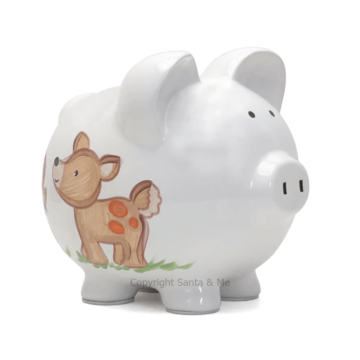 Large Woodland Piggy Bank