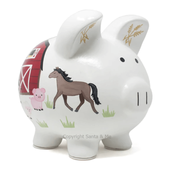 Large Barnyard Piggy Bank