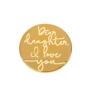 18kt Gold Plating Locket Note - Dear Daughter I Love You