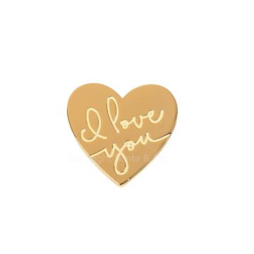 18kt Gold Plating Locket Note Heart - I Love You