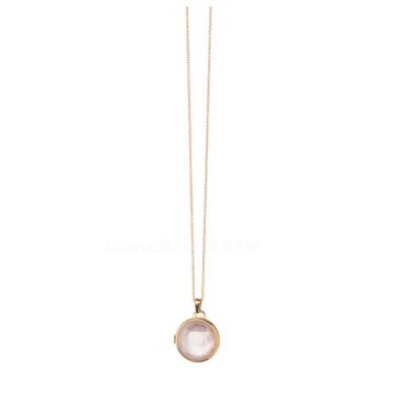 18kt Gold Plating Pearlescent Locket Necklace