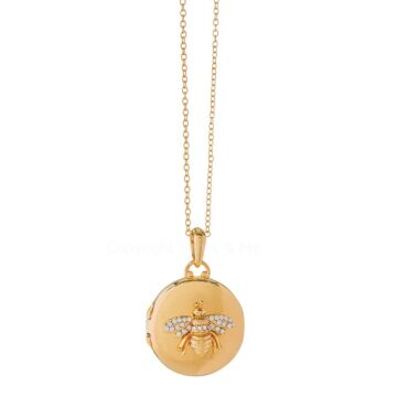 18kt Gold Plating Bee Locket Necklace