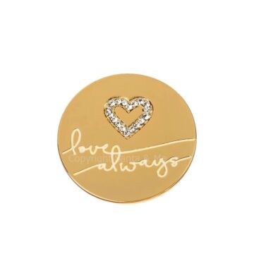 18kt Gold Plating Locket Note Gem - Love Always