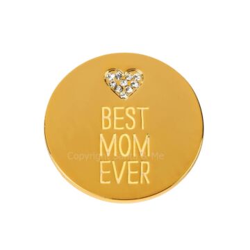 18kt Gold Plating Locket Note Gem - Best Mom