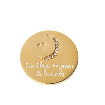 18kt Gold Plating Locket Note Gem - To The Moon