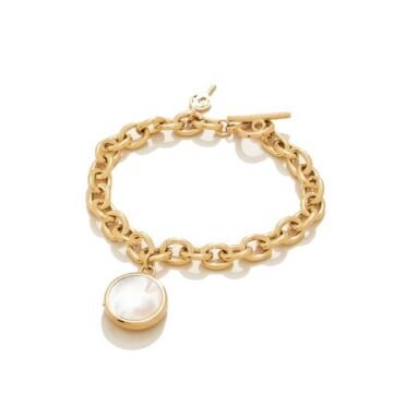18kt Gold Plating Locket Toggle Bracelet