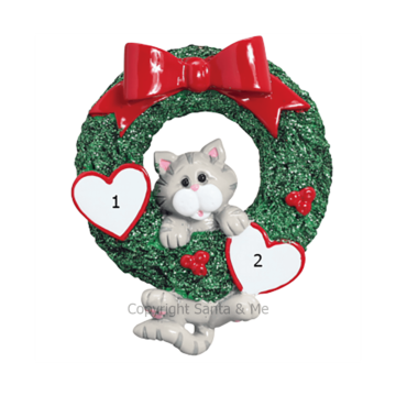 Gray Tabby Cat in Wreath