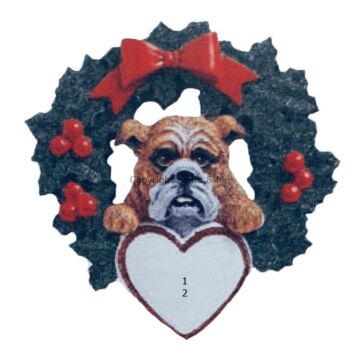 Bulldog With Wreath
