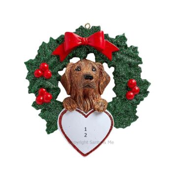 Golden Retriever With Wreath