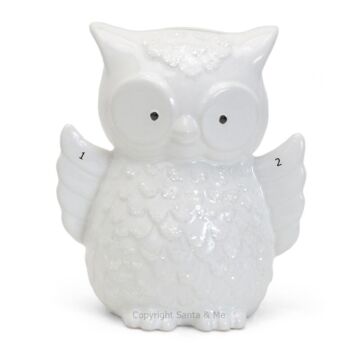 White Oliver The Owl Bank - 3575WT - Santa & Me