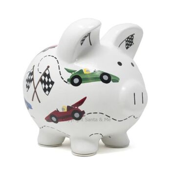 Large Race Car Piggy Bank