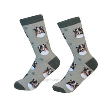 Australian Shepherd /Socks - 800-53-Austr - Santa & Me