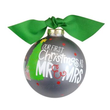 Our First Christmas As Mr and Mrs Glass Ornament - CHMAS-1MRMRS - Santa & Me