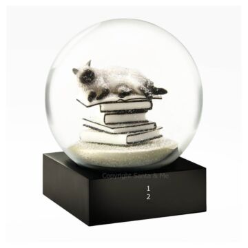 Cat on Books - Snow Globe - CS205-Cat - Santa & Me