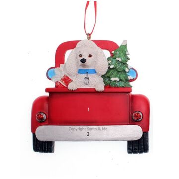 White Poodle  Christmas