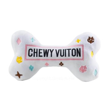 XL - White Chewy Vuiton Bone Toy (Pets)