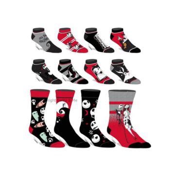 Nightmare Before Christmas - 12 Pair Unisex Pack