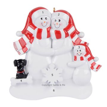 Snow Family Of 3 W / Black Dog