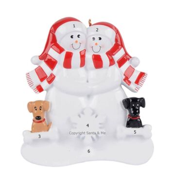 Snow Couple W/ Black & Tan Dog