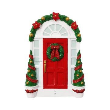 Red Door with Wreath