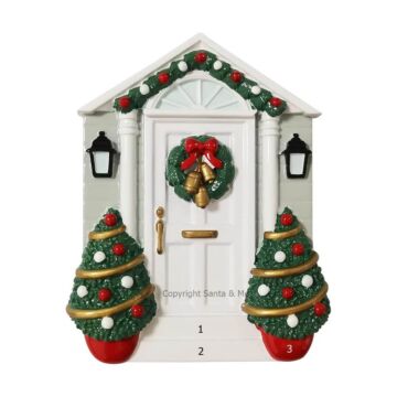 White Door with Wreath