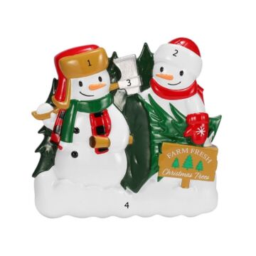 Christmas Tree Farm Snowman Couple