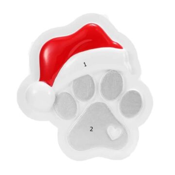 Paw Print With Santa Hat