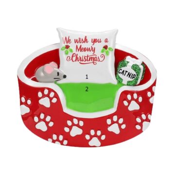 Cat Bed " We Wish You a Meowing Christmas"
