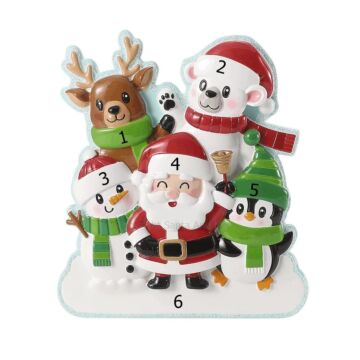 Cute Christmas Characters Family of 5
